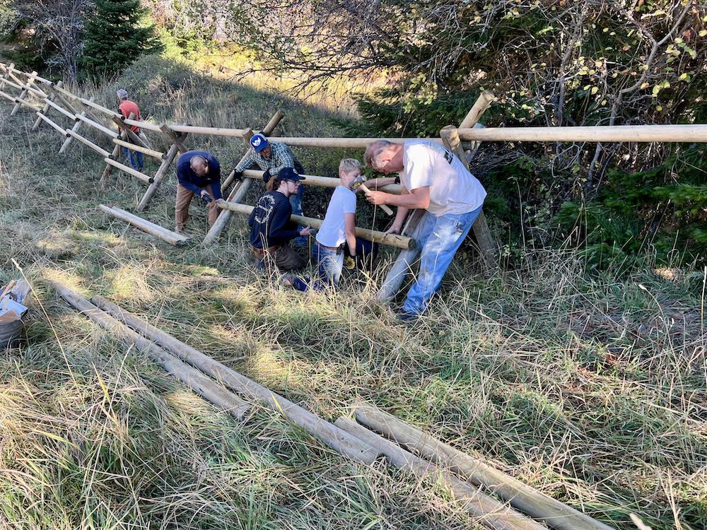 Fence building at Moose Creek, ID